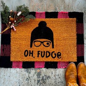 Hand painted coir outdoor door mat! Size is 16x24 inch. Christmas